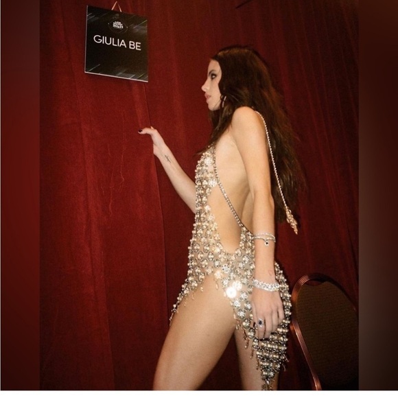 NEW Kelsey Randall x REVOLVE Kelsey Chainmail Dress in Pink & Gold - Picture 3 of 14